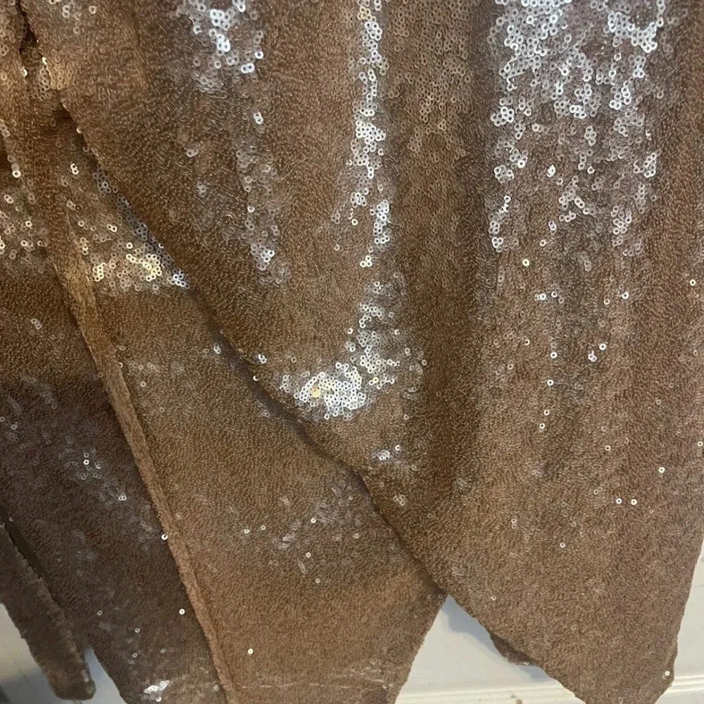 Eloquii 22 Rose Gold Sequin Wrap Dress - Picture 2 of 5